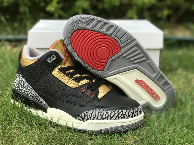 retro basketball Air Jordan 3 Black Gold - Hình 10
