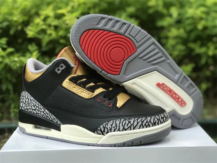 retro basketball Air Jordan 3 Black Gold - Hình 14
