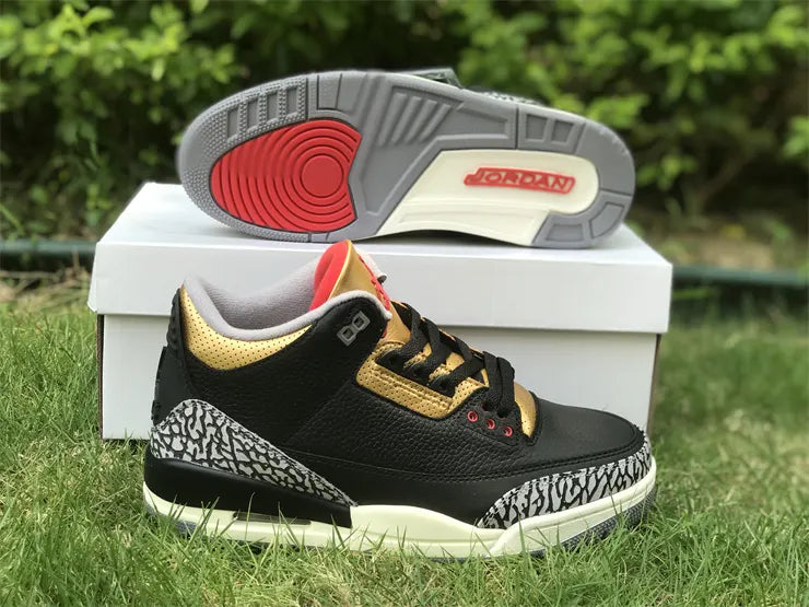 retro basketball Air Jordan 3 Black Gold - Hình 7