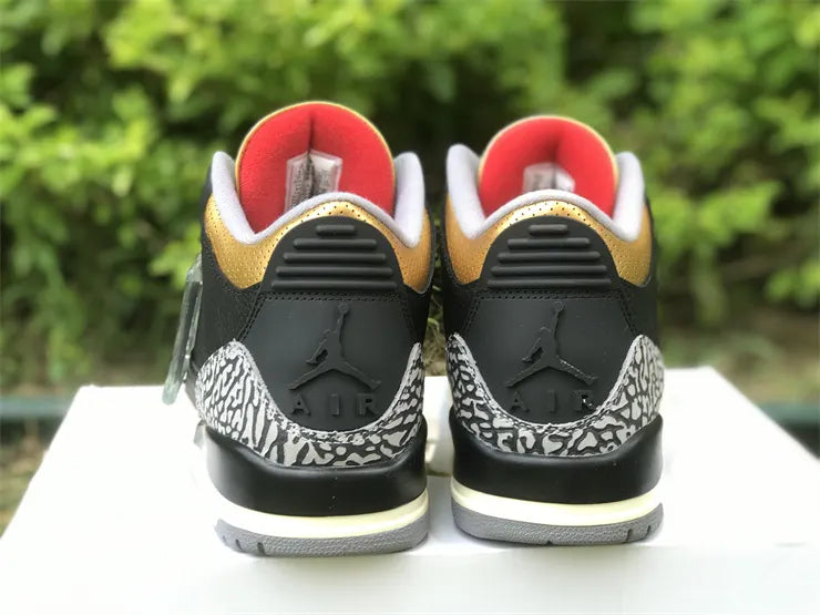 retro basketball Air Jordan 3 Black Gold - Hình 12