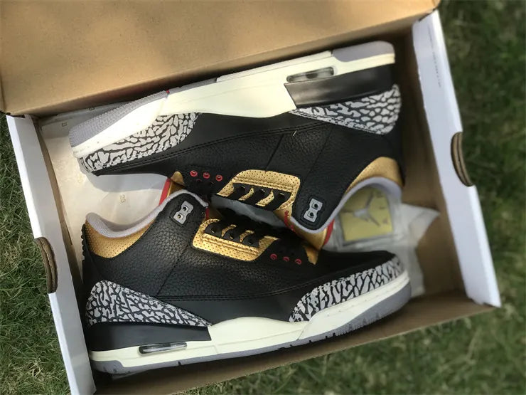 retro basketball Air Jordan 3 Black Gold - Hình 2