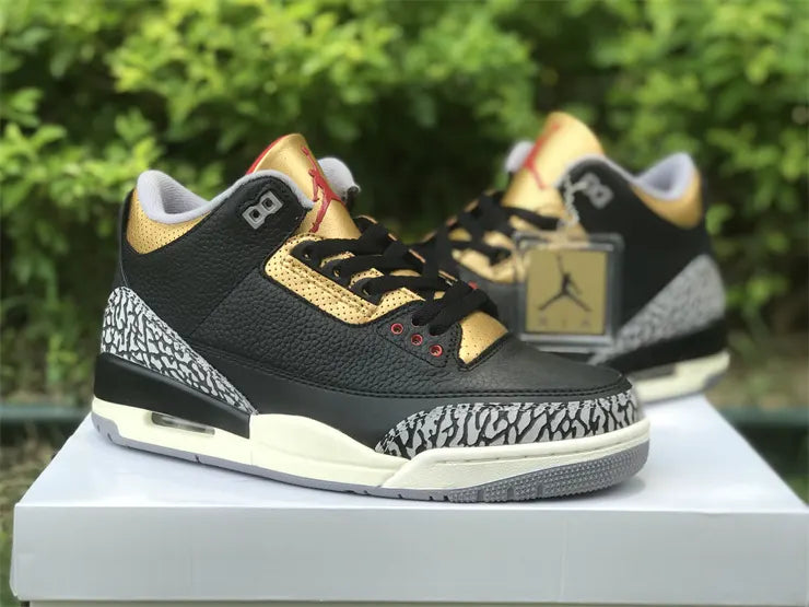 retro basketball Air Jordan 3 Black Gold - Hình 13