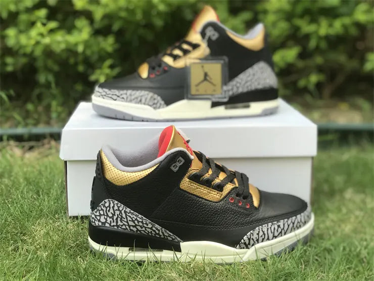 retro basketball Air Jordan 3 Black Gold - Hình 8