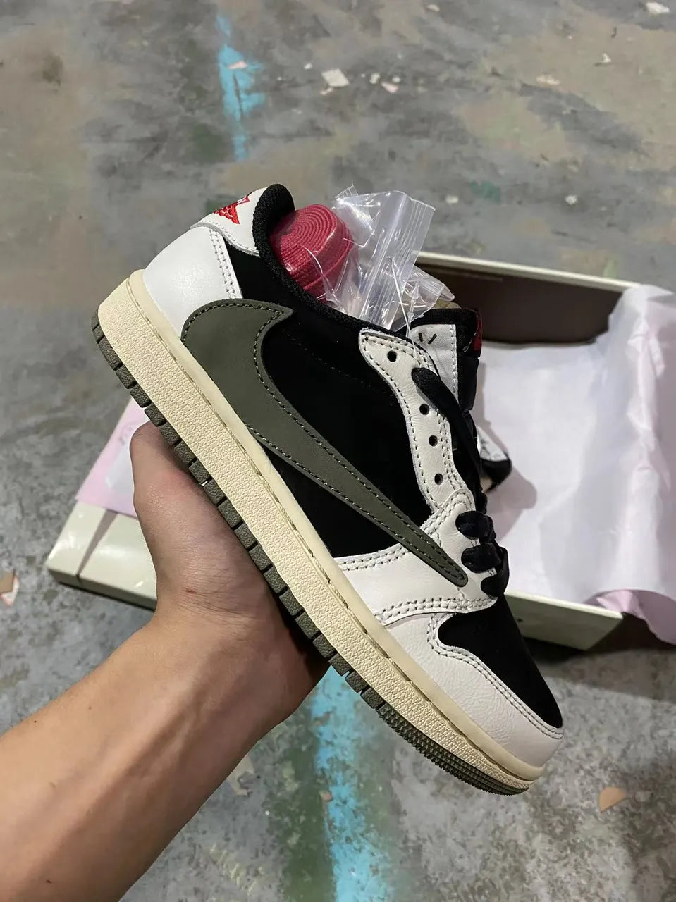 white Air Jordan 1 Low OG EX - Hình 6