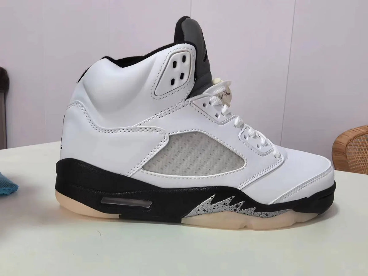 premium Air Jordan 5 Retro White Black