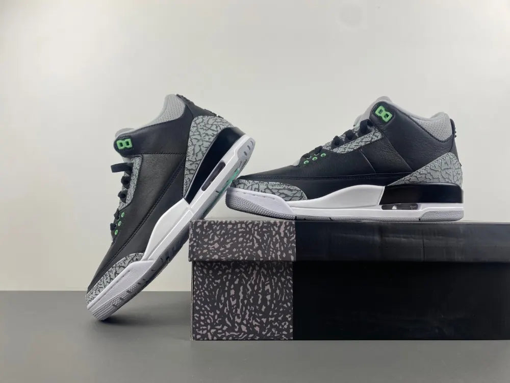 Air Jordan 3 Black Cement Green - Hình 3