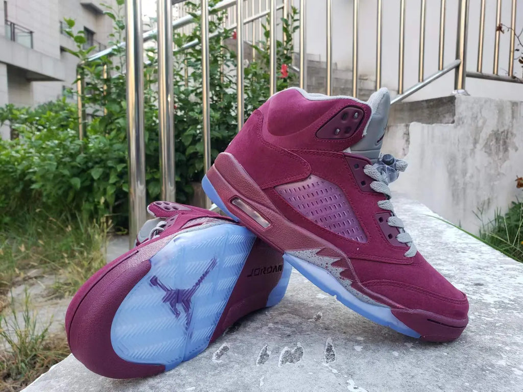 suede Air Jordan 5 Burgundy - Hình 3