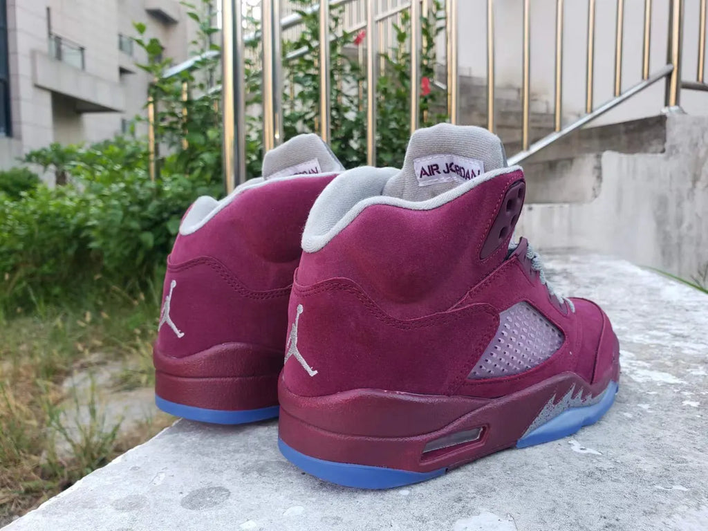 suede Air Jordan 5 Burgundy - Hình 2