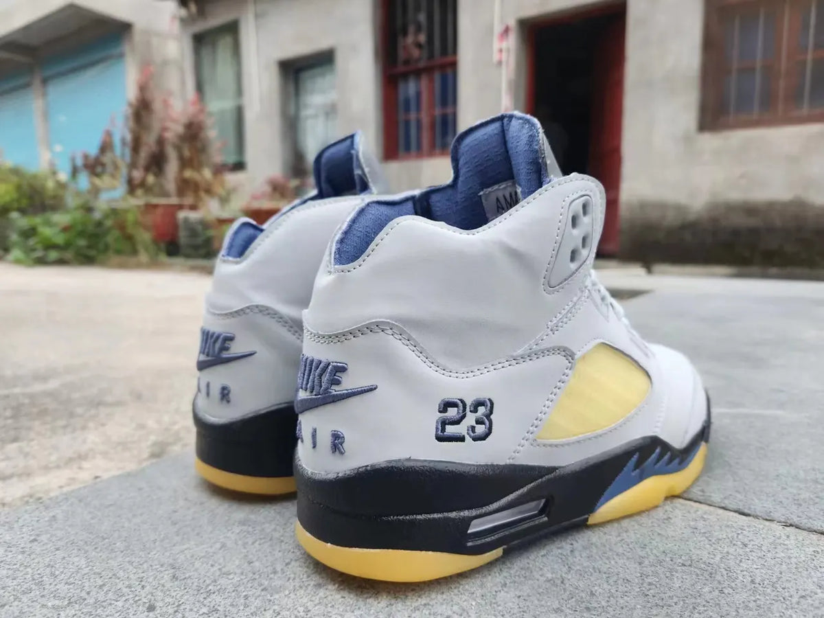 Air Jordan 5 Low Grey Yellow - Hình 4
