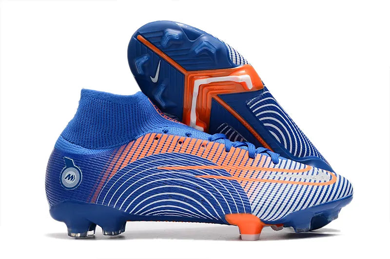 Nike Mercurial Blue Orange Cleats - Hình 4
