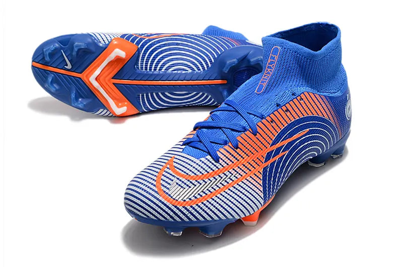 Nike Mercurial Blue Orange Cleats - Hình 2