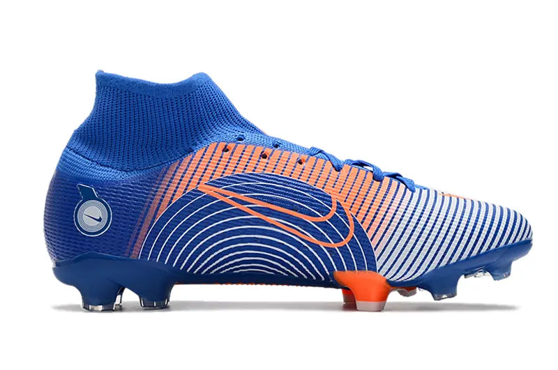 Nike Mercurial Blue Orange Cleats - Hình 5