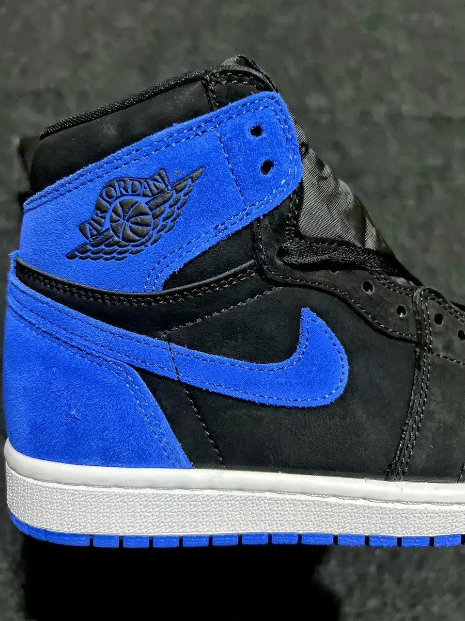 Air Jordan 1 Black Blue Suede - Hình 6