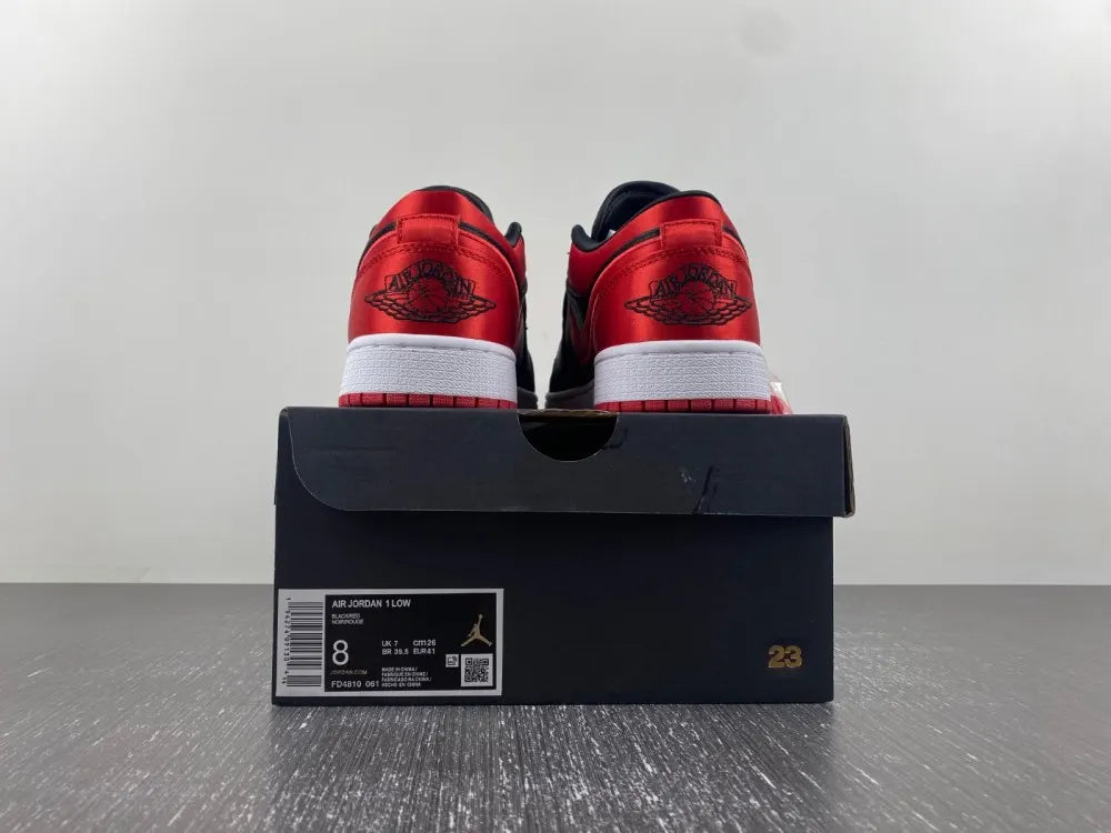 Air Jordan 1 Low Satin Red/Black - Hình 2