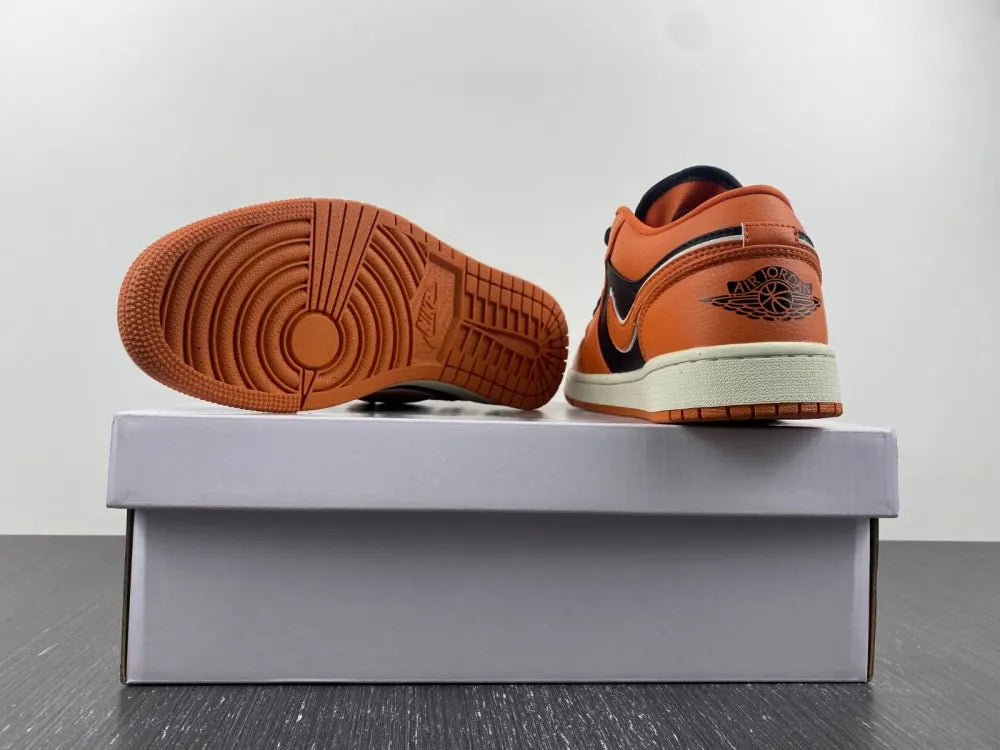 premium Air Jordan 1 Low Orange Black - Hình 11