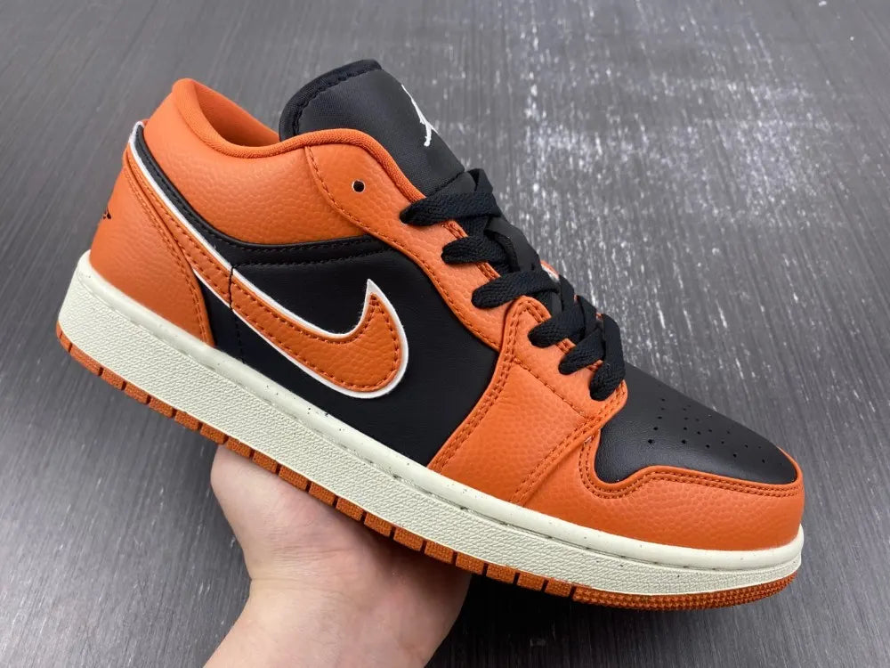 premium Air Jordan 1 Low Orange Black - Hình 7