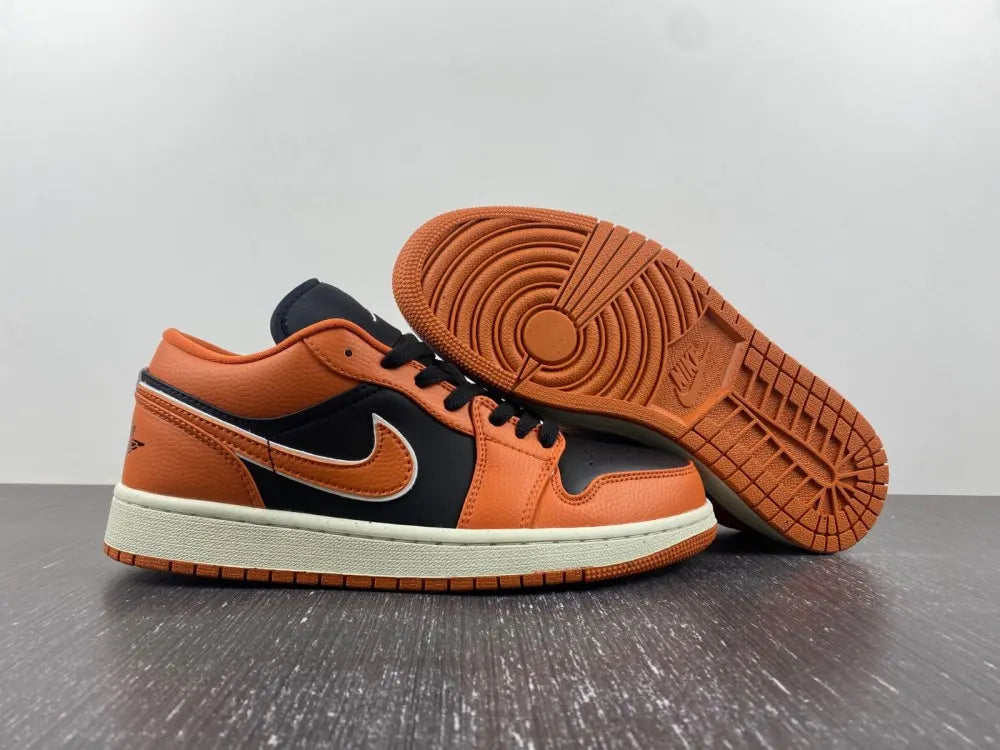 premium Air Jordan 1 Low Orange Black - Hình 6