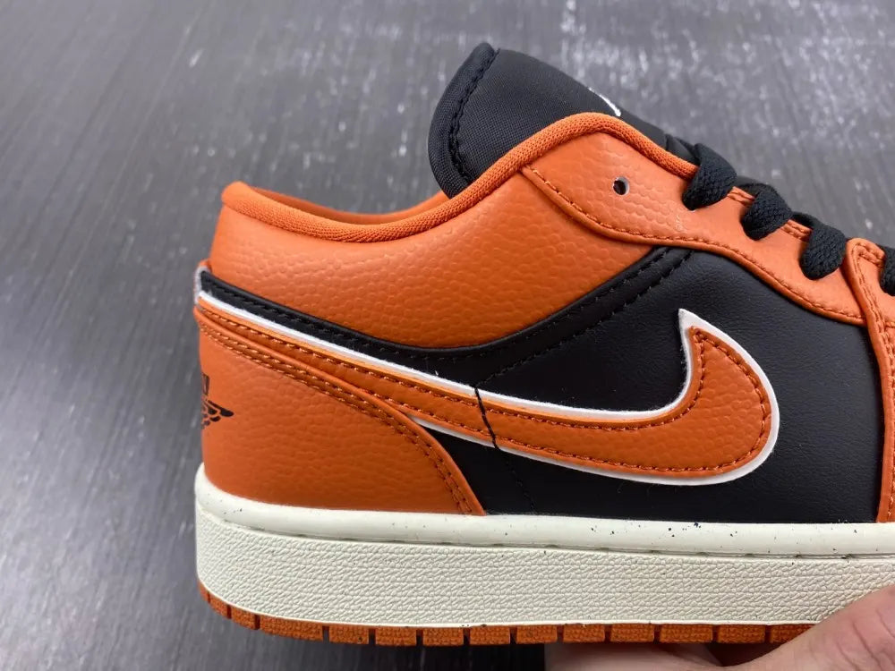 premium Air Jordan 1 Low Orange Black - Hình 4
