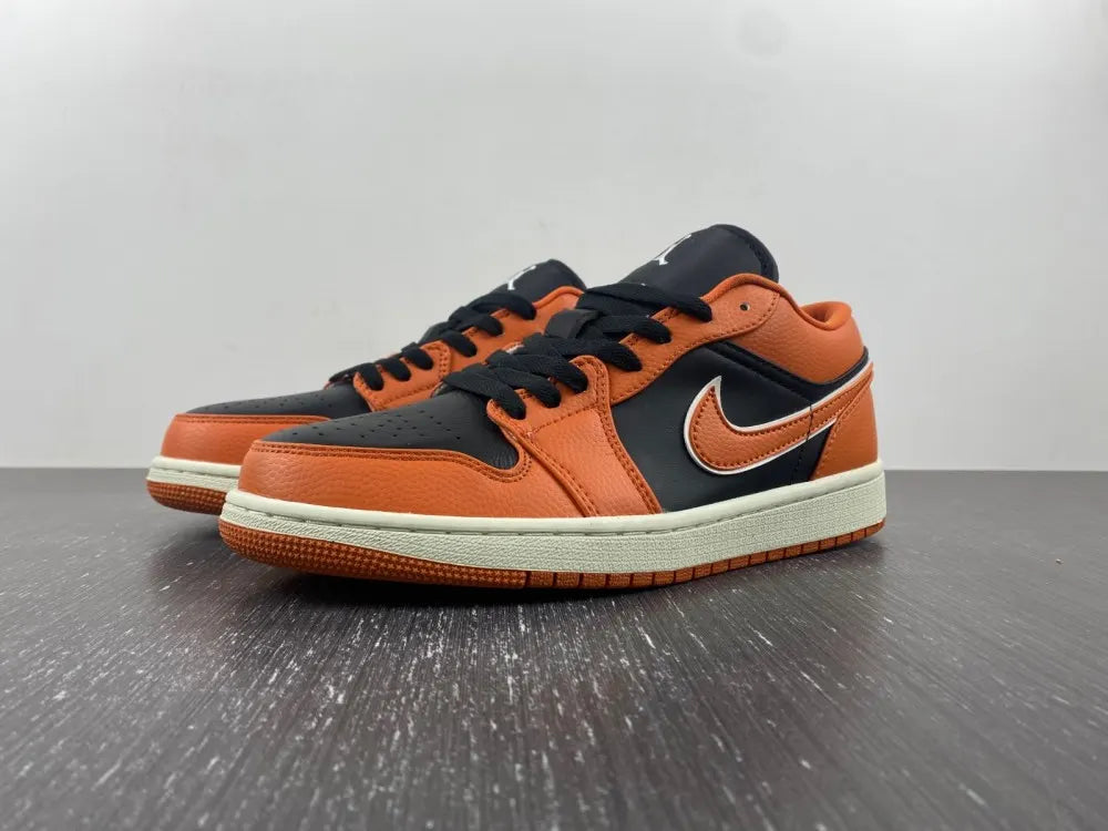 premium Air Jordan 1 Low Orange Black - Hình 15