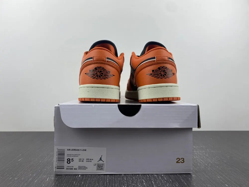 premium Air Jordan 1 Low Orange Black - Hình 9