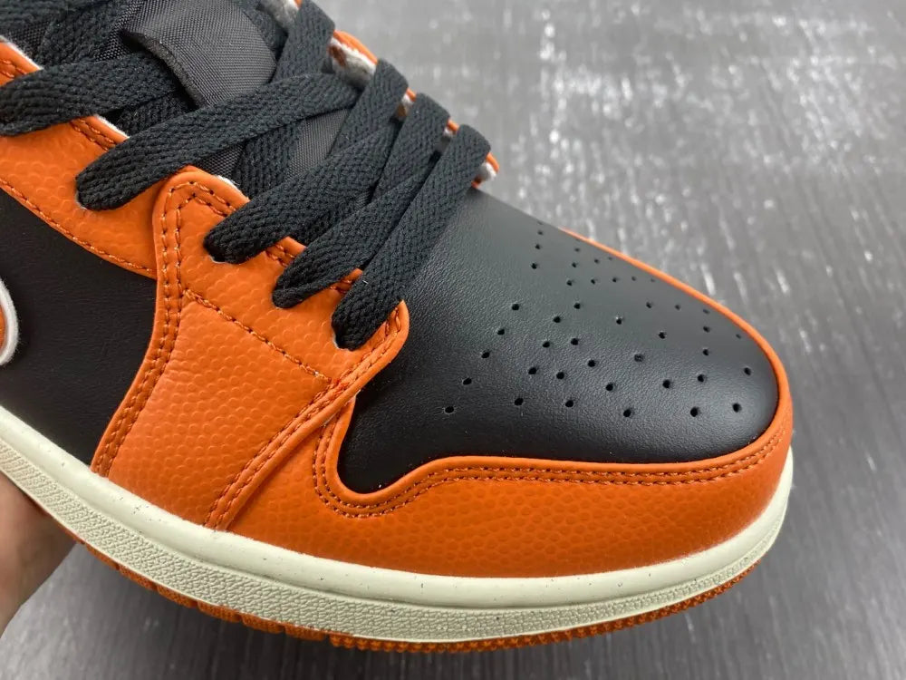 premium Air Jordan 1 Low Orange Black - Hình 8
