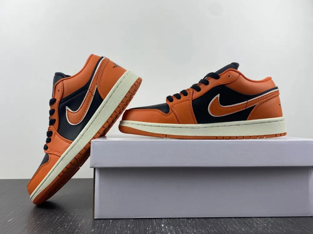 premium Air Jordan 1 Low Orange Black - Hình 12