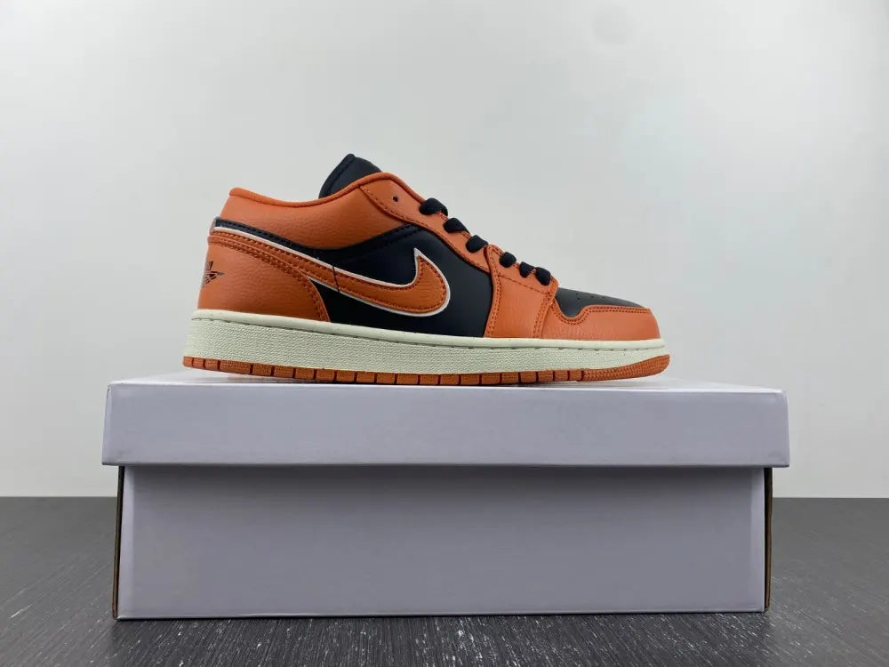 premium Air Jordan 1 Low Orange Black - Hình 10