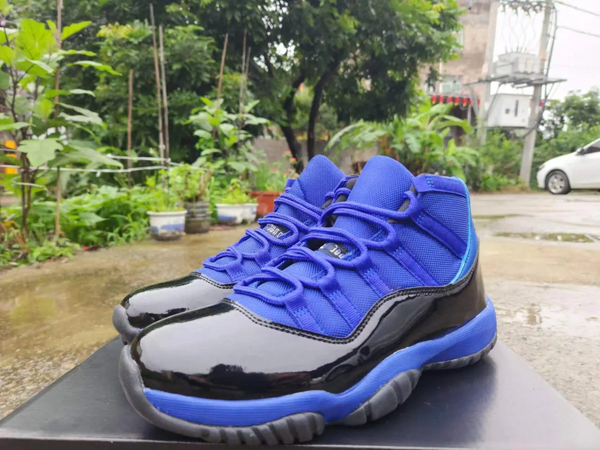 black Air Jordan 11 Retro Blue