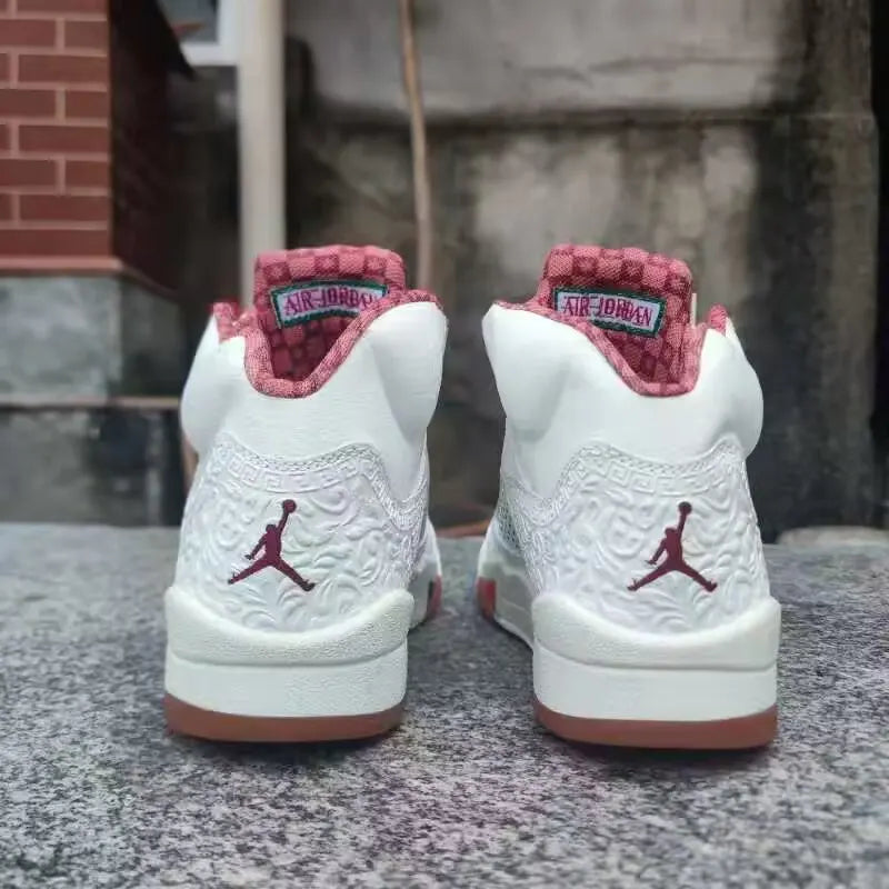Air Jordan 5 Retro White/Maroon - Hình 4