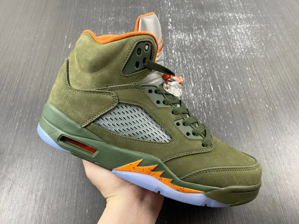 premium Air Jordan 5 Retro Olive - Hình 18
