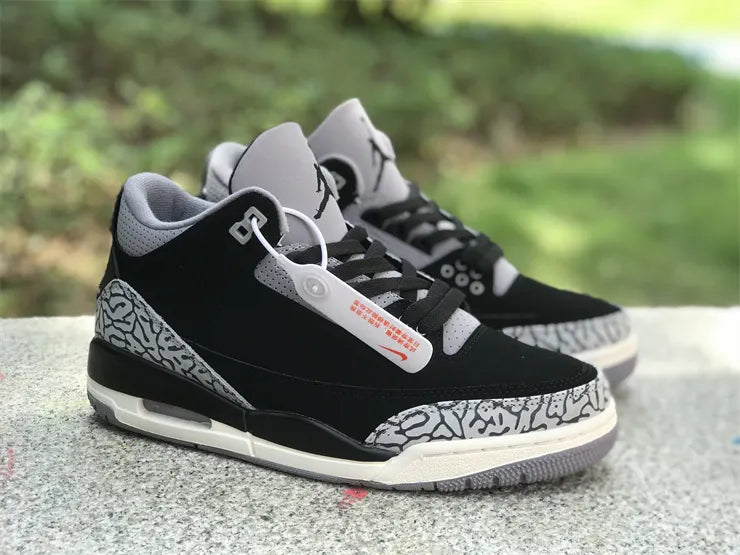 retro classic Air Jordan 3 Black Cement - Hình 11