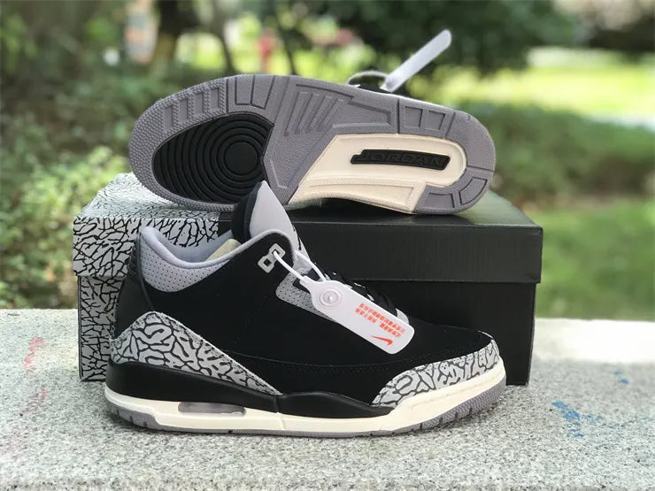 retro classic Air Jordan 3 Black Cement - Hình 9