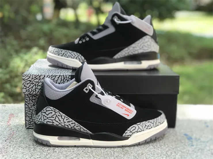 retro classic Air Jordan 3 Black Cement - Hình 8