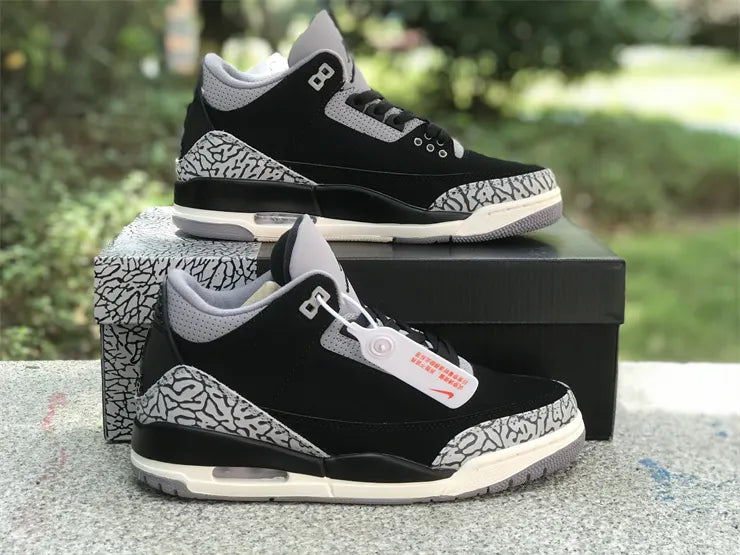 retro classic Air Jordan 3 Black Cement - Hình 10