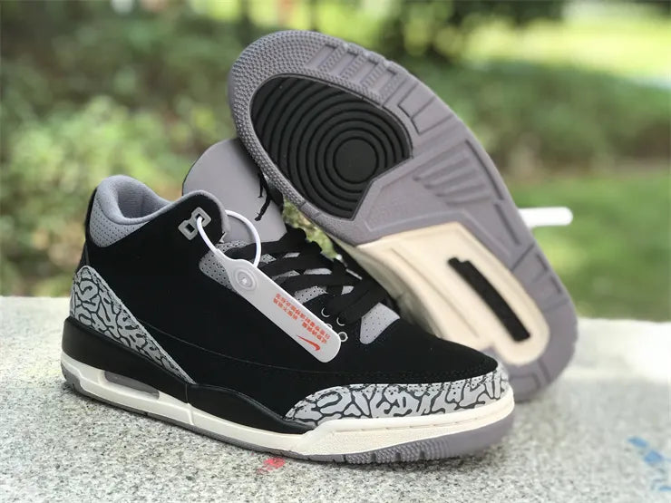 retro classic Air Jordan 3 Black Cement - Hình 12