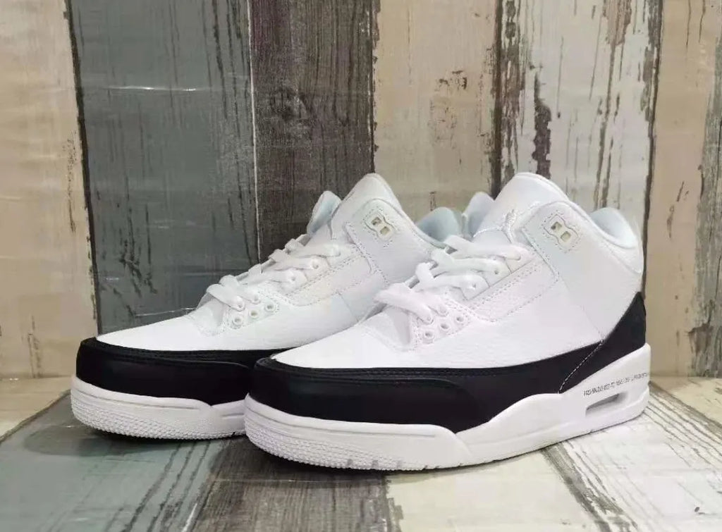 leather Jordan 3 Retro White Black - Hình 3