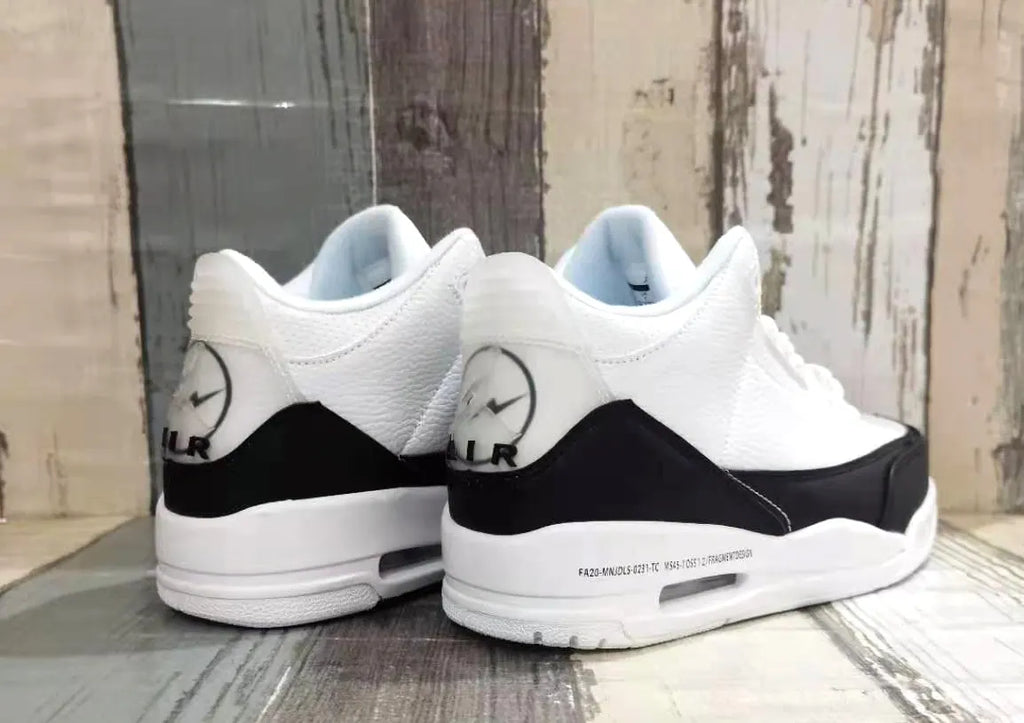 leather Jordan 3 Retro White Black - Hình 4