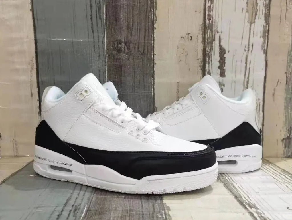 leather Jordan 3 Retro White Black