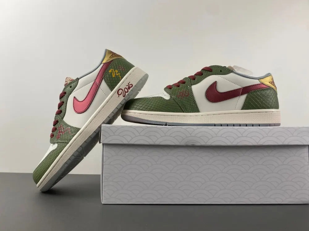 Air Jordan 1 Low Olive/Burgundy - Hình 6