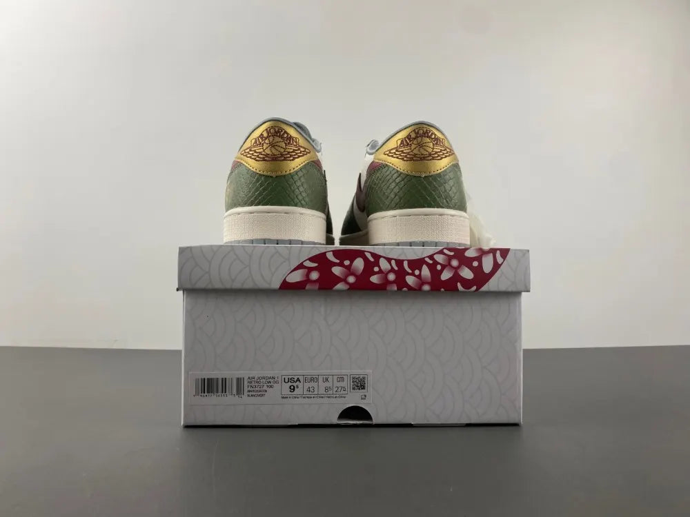 Air Jordan 1 Low Olive/Burgundy - Hình 2