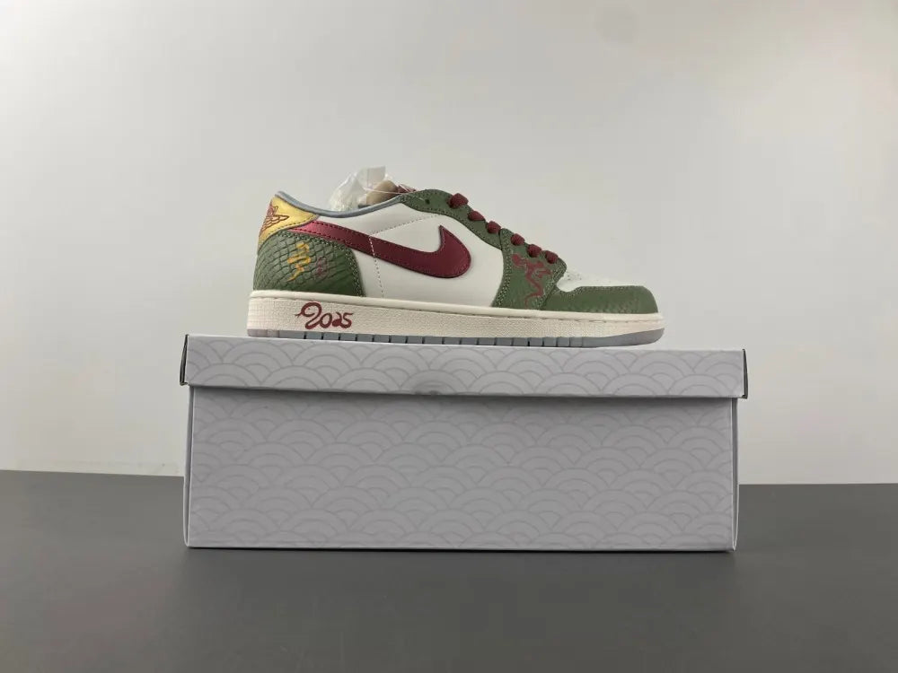 Air Jordan 1 Low Olive/Burgundy - Hình 3