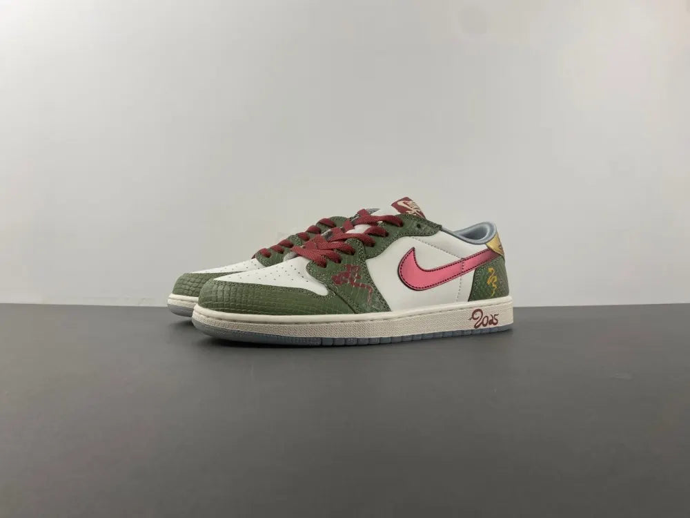 Air Jordan 1 Low Olive/Burgundy - Hình 16