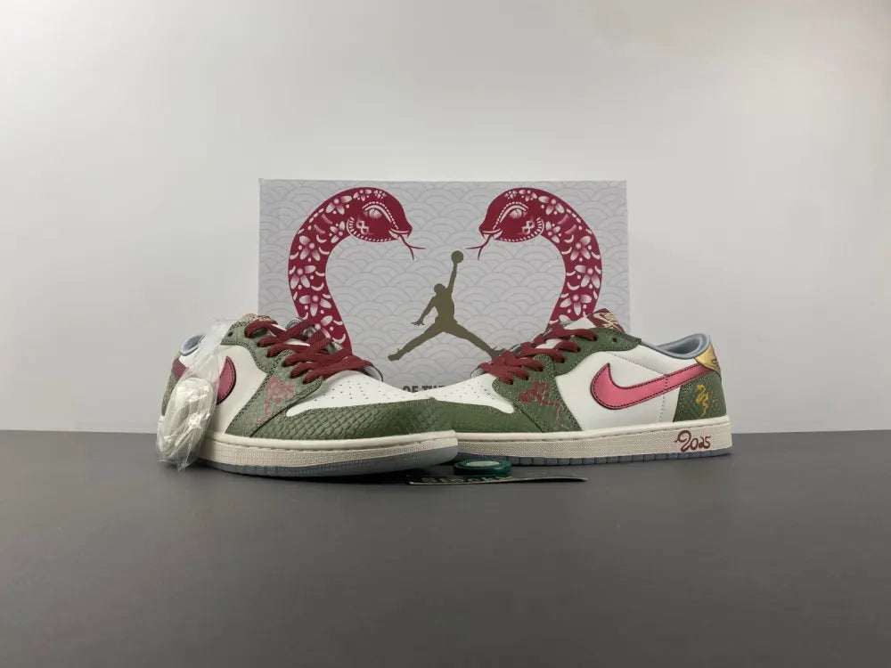 Air Jordan 1 Low Olive/Burgundy - Hình 17
