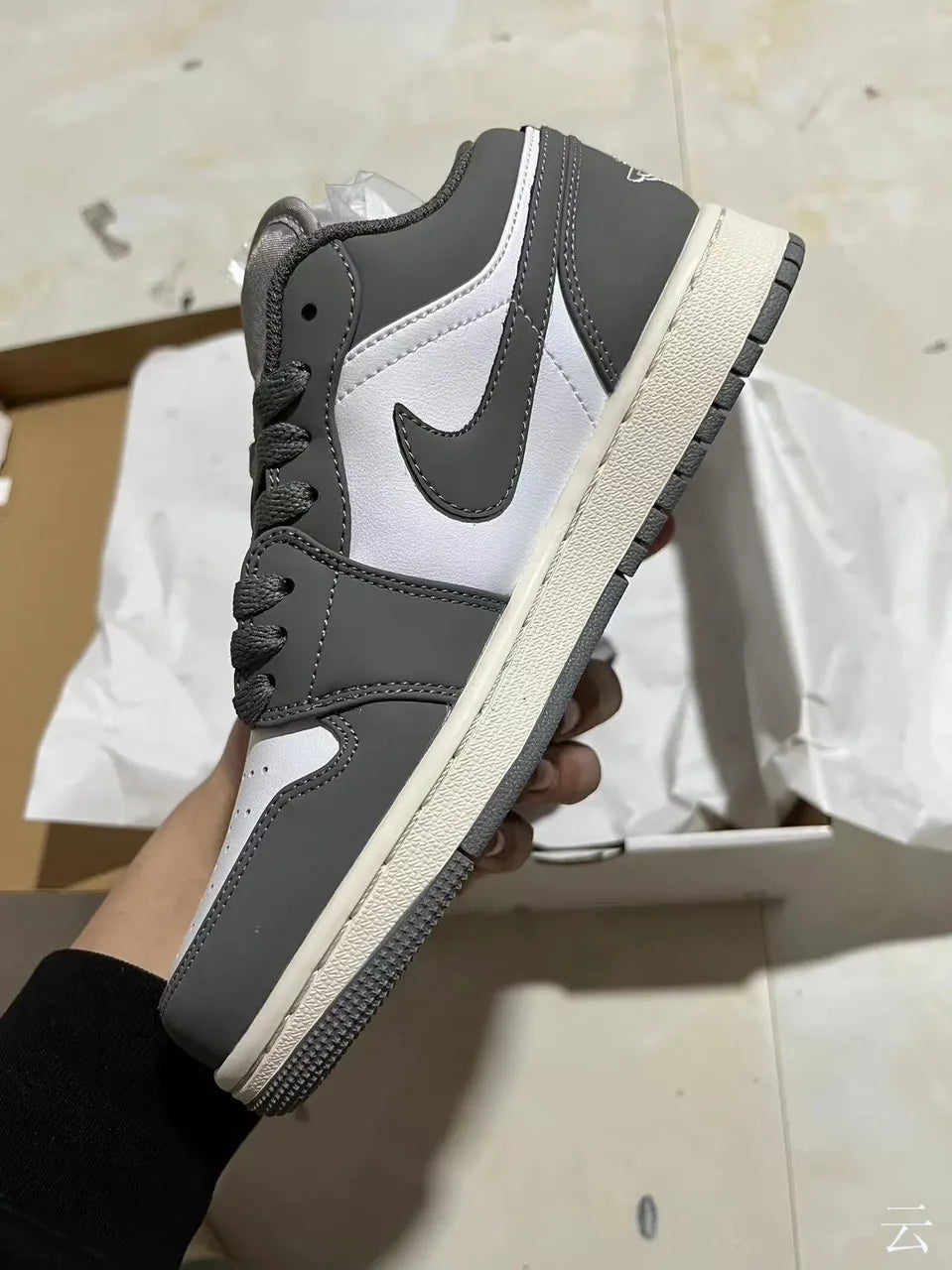 premium Air Jordan 1 Low Grey White