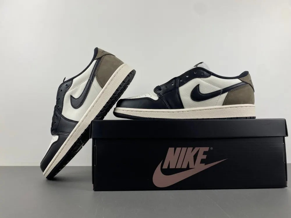 premium Air Jordan 1 Low Black Olive - Hình 9