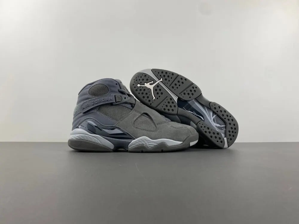 premium Air Jordan 8 Retro Grey Suede - Hình 11