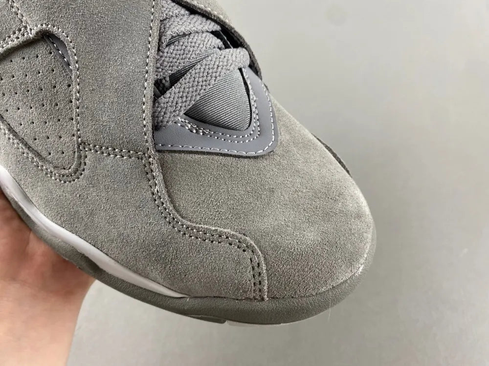 premium Air Jordan 8 Retro Grey Suede - Hình 13