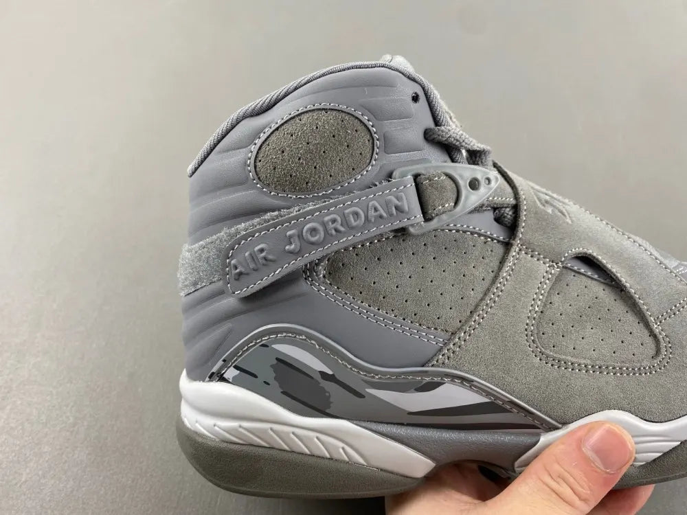 premium Air Jordan 8 Retro Grey Suede - Hình 8