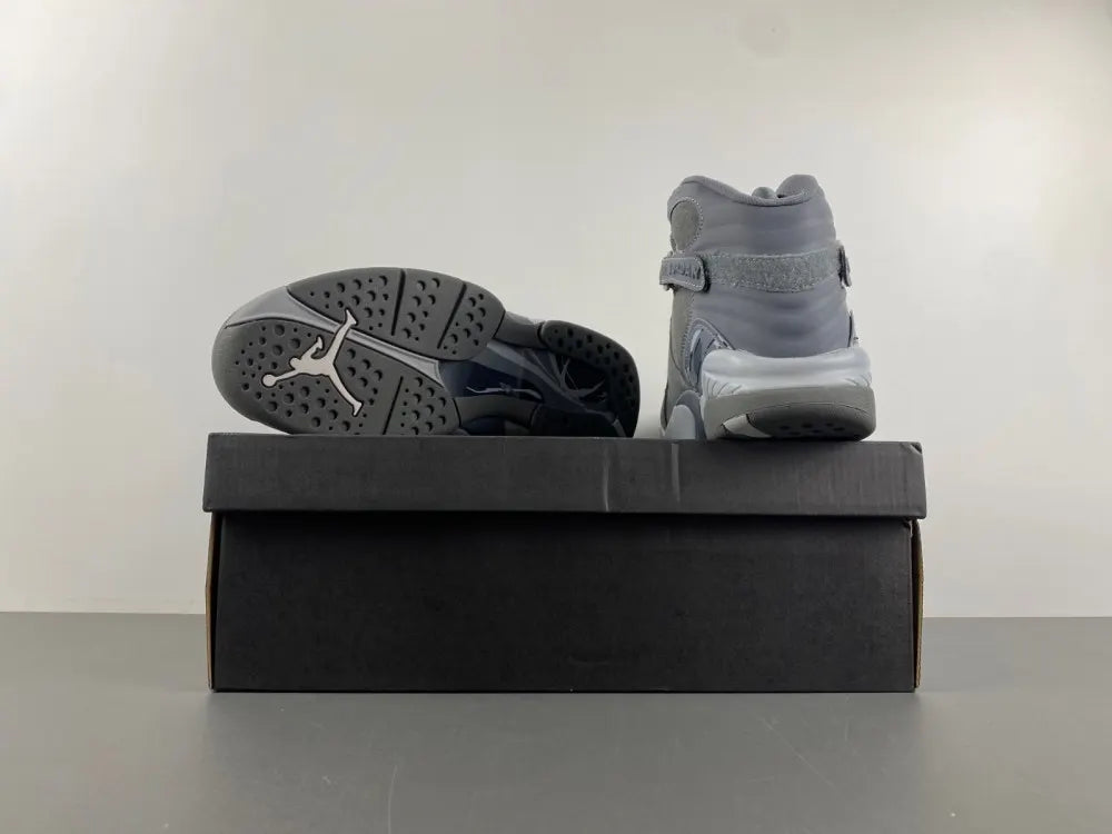 premium Air Jordan 8 Retro Grey Suede - Hình 3
