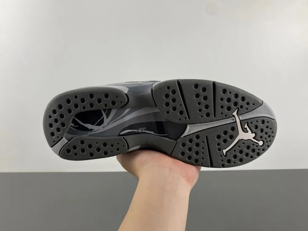 premium Air Jordan 8 Retro Grey Suede - Hình 5